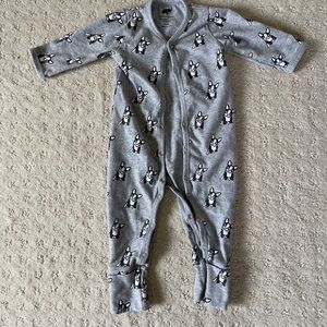 Monica & Andy Gray Dog Print Kids One Piece